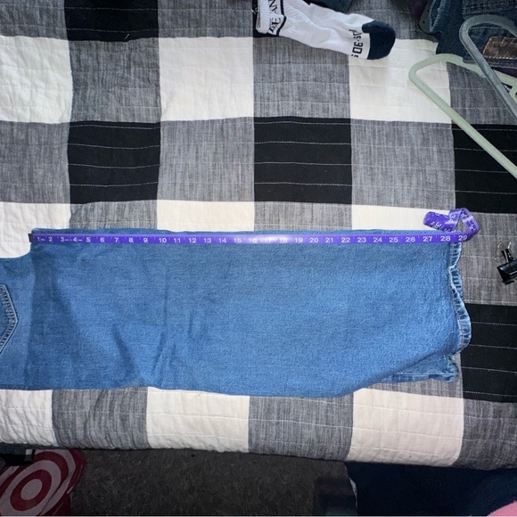 American Eagle Outfitters Women's Classic Blue Low Rise Wide Leg Jeans - Picture 6 of 9